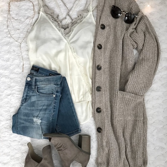 LAST 1! * Lace-Trim Camisole w/ wrap front - Picture 6 of 8